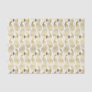 gold white art decor peacock pattern party tissue tissue paper
