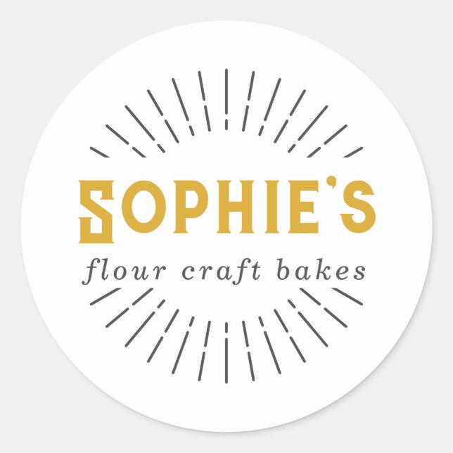 Gold White Baker Bakery Logo Product Labels (Front)