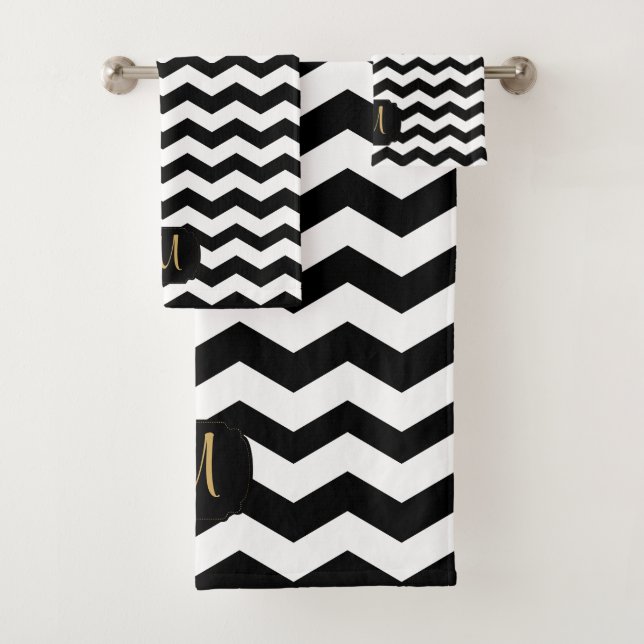 Gold, White & Black Chevron Design (En situation)