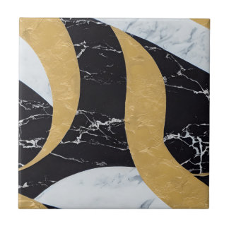 Gold White Black Marble Stones Ceramic Tile