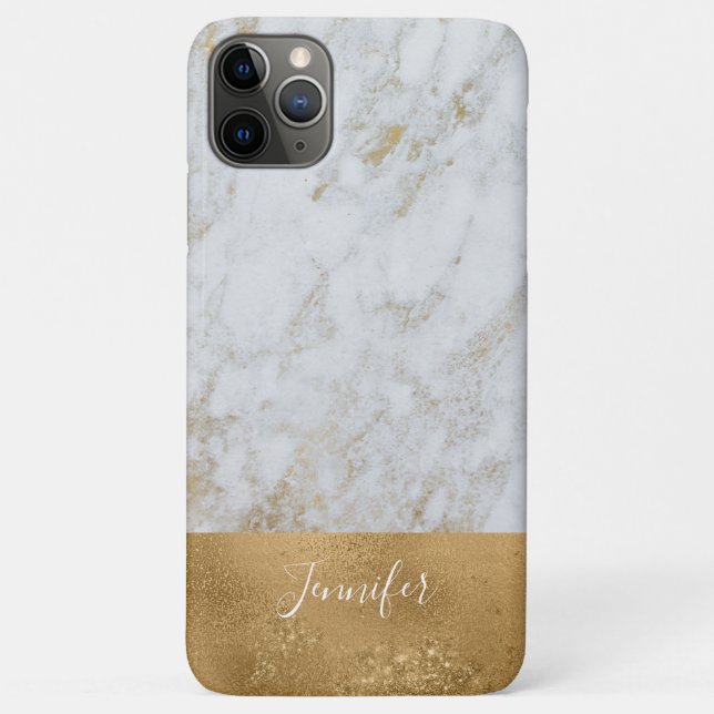 Gold White Bling Luxury Sparkle Marble Case-Mate iPhone Case (Back)