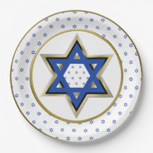 Gold White Blue Star of David Gold Ring Trim