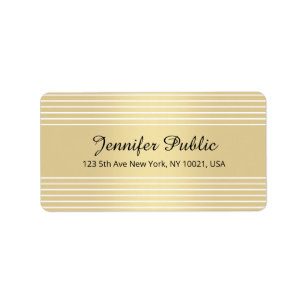 Gold White Calligraphy Script Elegant Template Label