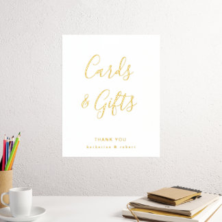 Gold White Cards & Gifts Wedding Foil Prints
