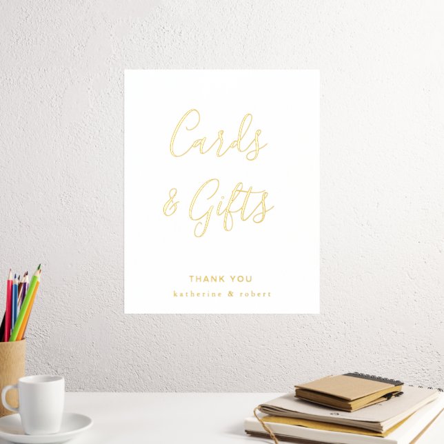 Gold White Cards & Gifts Wedding Foil Prints (In Situ (Desk 2))