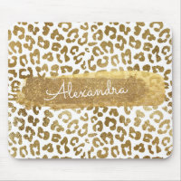 Gold & White Cheetah Print with Gold Glitter