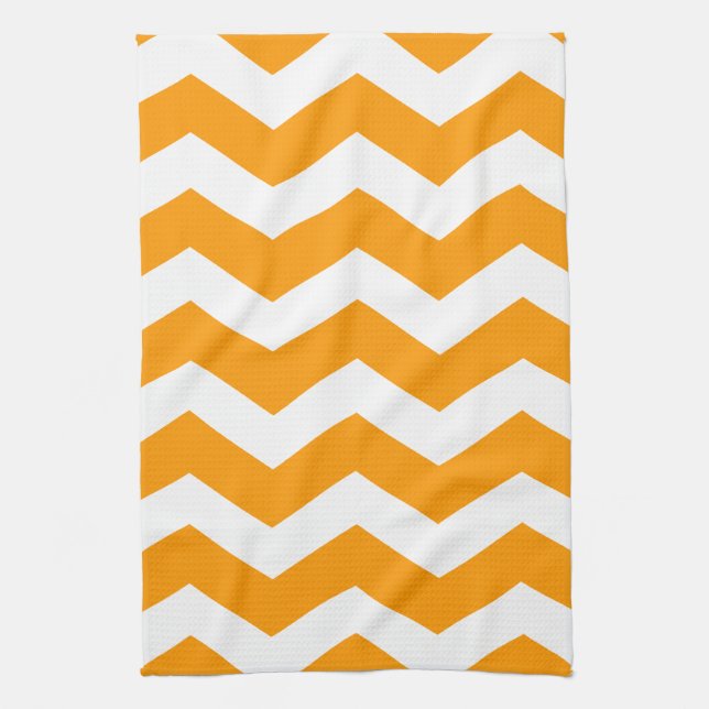 Gold & White Chevron Kitchen Towel (Vertical)