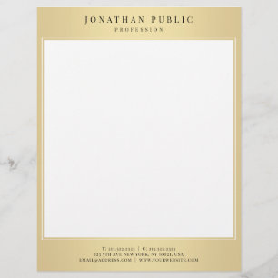 Gold White Chic Glamourous Template Modern Design Letterhead