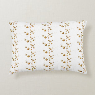 GOLD & WHITE CHRISTMAS ORNAMENTS ACCENT PILLOW