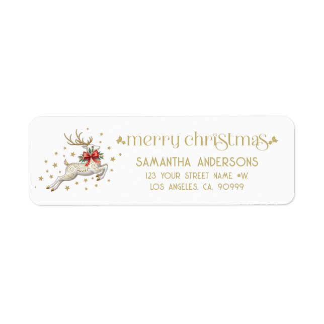 Gold White Christmas Reindeer (Devant)