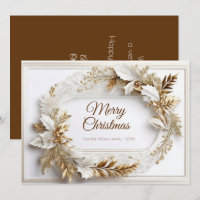 Gold white classic elegant wreath