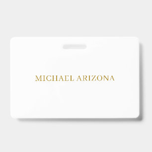 Gold & White Colour Minimalist Simple Plain Modern Badge