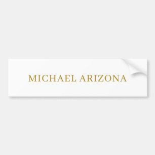Gold & White Colour Minimalist Simple Plain Modern Bumper Sticker