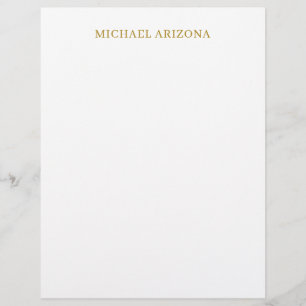 Gold & White Colour Minimalist Simple Plain Modern Letterhead
