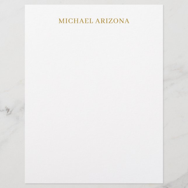 Gold & White Colour Minimalist Simple Plain Modern Letterhead (Front)