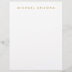 Gold & White Colour Minimalist Simple Plain Modern Letterhead