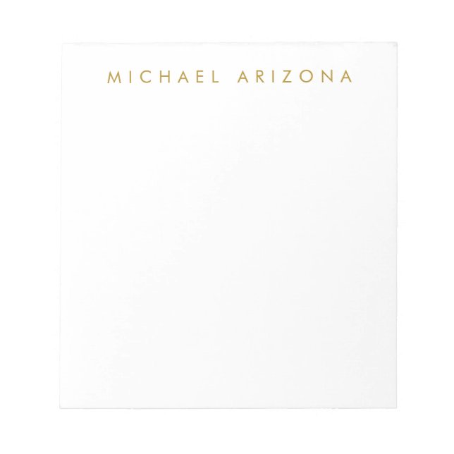 Gold & White Colour Minimalist Simple Plain Modern Notepad (Front)
