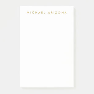 Gold & White Colour Minimalist Simple Plain Modern Post-it Notes