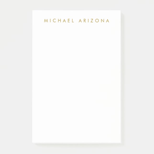 Gold & White Colour Minimalist Simple Plain Modern Post-it Notes (Front)