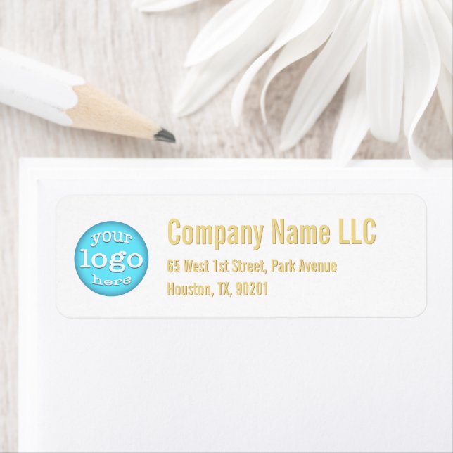Gold White Company Business Logo Return Address (Insitu)