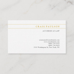 Gold & White Consultant Attorney at Law Profession Business Card