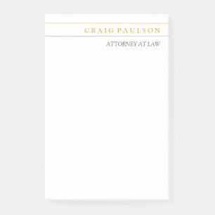 Gold & White Consultant Attorney at Law Profession Post-it Notes