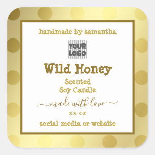 Gold White Custom Logo Product Packaging Labels