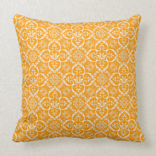 Gold & White Damask Pillow