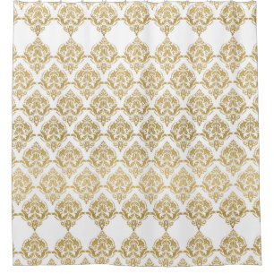 Gold & White Elegant Damasks Geometric Pattern