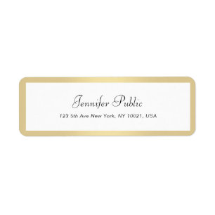 Gold White Elegant Hand Script Name Professionnel