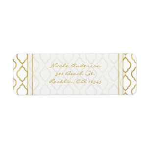 Gold & White Elegant Marocain Glam Invitation