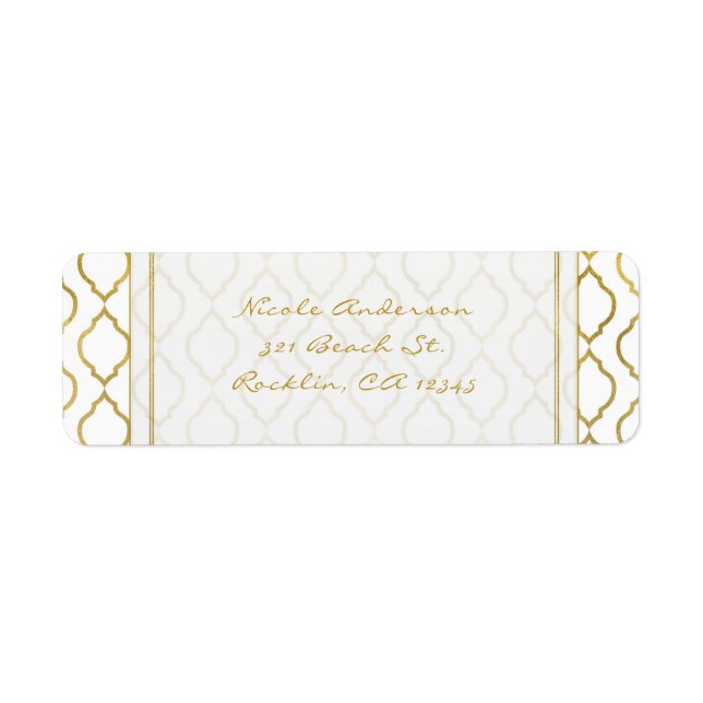 Gold & White Elegant Marocain Glam Invitation (Devant)