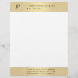 Gold White Elegant Monogrammed Modern Template Letterhead<br><div class="desc">Gold White Elegant Monogrammed Modern Template Letterhead.</div>