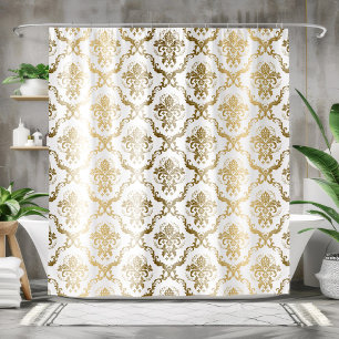 Gold & White Floral Geometric Pattern