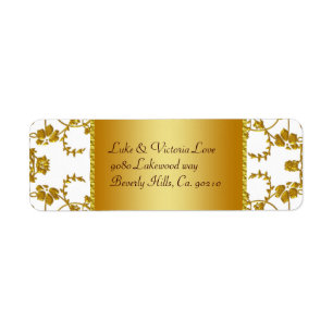 Gold & White Floral Wedding Monogram