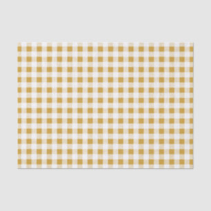 Gold White Gingham Pattern Tissue Paper