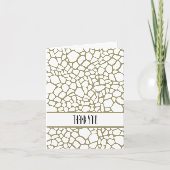 Gold White Giraffe Print Thank You (Front)