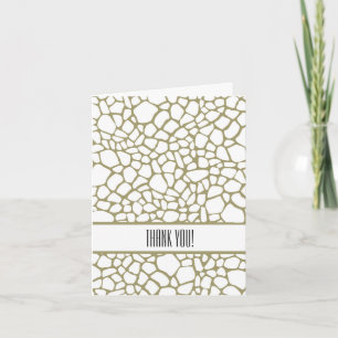 Gold White Giraffe Print Thank You