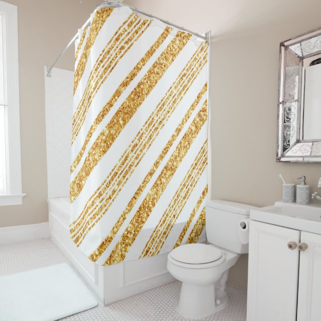 Gold White Glitter Boho Popular Stripes Collection (In Situ)