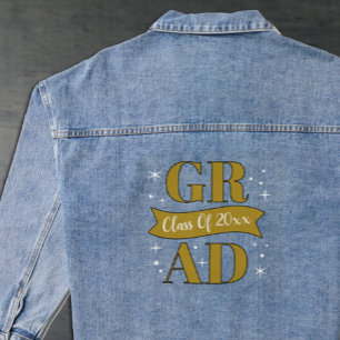 Gold & White Graduation Party Denim Jacket