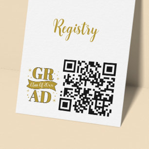 Gold & White Graduation Party Registry Website Enclosure Card