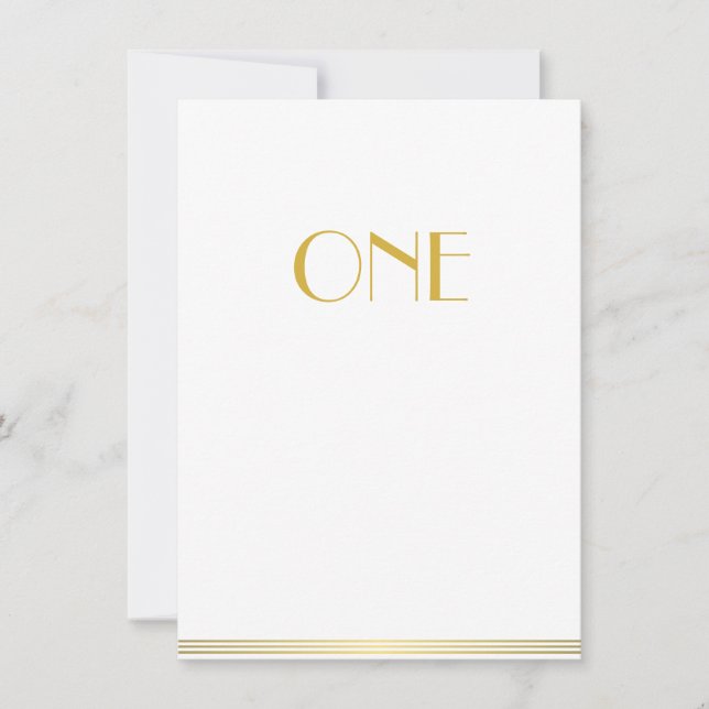 Gold White Great Gatsby Mariage Cartes de table On (Devant)