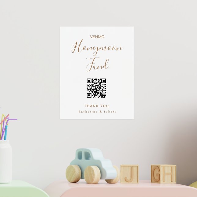 Gold White Honeymoon Fund Wedding Foil Prints (In Situ (Nursery 2))