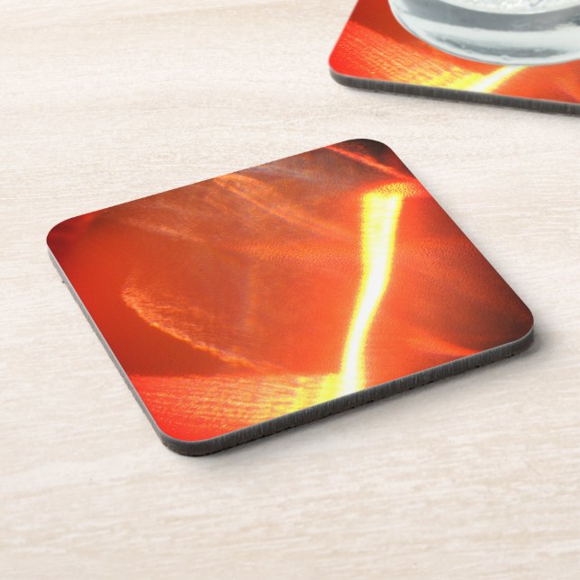 Gold White Hot Light on Glass Coaster (Left Side)