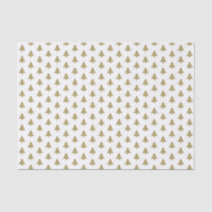 Gold/White Iconic Christmas Tree Pattern Tissue Paper