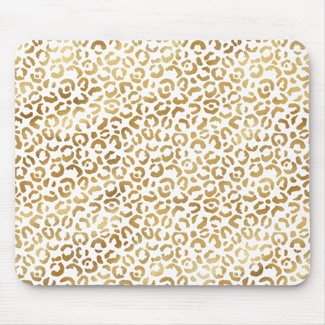 Gold White Leopard Print            Mouse Pad (Front)