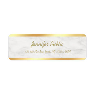 Gold White Marble Calligraphy Script Elegant Cool