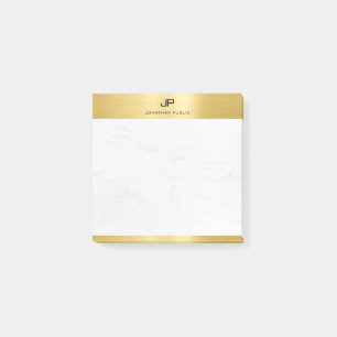 Gold White Marble Elegant Template Modern Post-it Notes