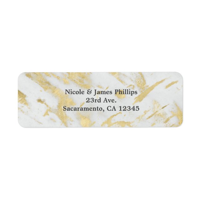 Gold & White Marble Glam Elegant Modern Invitation (Front)