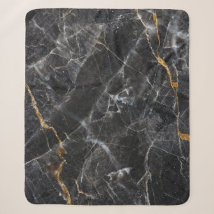 Gold White Marble Texture Design Sherpa Blanket
